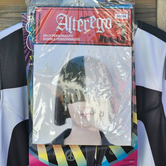 GROOVY 60s Mod Girl Costume Women's Size Medium BNIP w/ Two Tone Wig Halloween - Picture 7 of 9